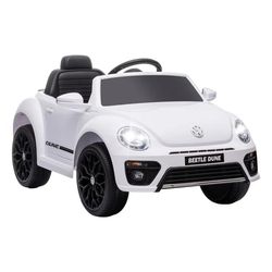 Elbil Volkswagen Bubbla 12V för Barn med 2.4G Fjärrkontroll, Vit - Licensierad 3-5 km/h