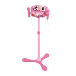 Barbie-mikrofon på justerbart ljusstativ med högtalare, 2 mikrofoner och sångeffekter, Bluetooth-högtalare