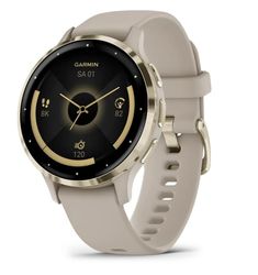 Garmin Venu 3S 3,05 cm (1,2") AMOLED 41 mm Digital 390 x 390 pixels Touchscreen Guld, Grå Wi-Fi GPS (satellit)