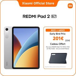 REDMI Pad 2 9.7, 4+64 GO, Sølv, 9,7 tommer (24,51 cm) 2K skærm med 120 Hz i krystalklar kvalitet