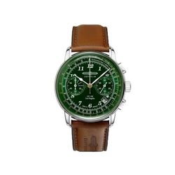 Herreur - Zeppelin - Los Angeles - Stål 43mm - Chronograf - Brun Læderrem