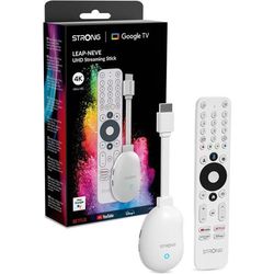 STRONG - LEAP-NEVE - Streaming Box Google TV 4K-Chromecast - Bluetooth - Google Stemmeassistent - Wifi 6 - Dolby Atmos/Vision - HDR