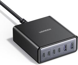 UGREEN 100W USB C ladestasjon, 6-ports GaN skrivebordslader med 4 USB-C og 2 USB-A, smart strømfordeling