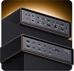 iVANKY 26-i-1 FusionDock Ultra Dual Thunderbolt 5 10GbE MacBook Dockingstasjon 4X6K/Trippel 8K M1-M5 Pro/Max 120Gbps 240W Inkompatibel med Windows