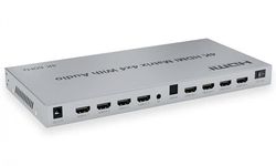 NÖRDIC HDMI Matrix 4x4 switch 4K 60Hz med lydoverføring