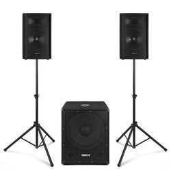 Vonyx VX1015BT komplett ljudsystem med Bluetooth - 2.1 aktiv högtalarset - 1000W Peak Effekt