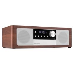 Audizio Lunata Premium All-in-One Music System – Mörk trä / Silver