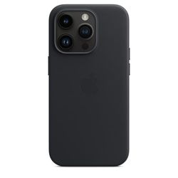 Original iPhone 14 Pro Max-deksel Skinnveske MagSafe Midnatt