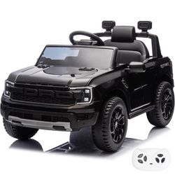 FORD Ranger Raptor Elbil 12V - Svart - 1 till 5 år - Officiell Licens - Litiumbatteri - Bluetooth