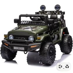 TOYOTA FJ Cruiser Elbil 12V - Grön - 1 till 6 år - Officiell Licens - EVA-däck - Bluetooth