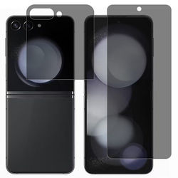 SKALO Samsung Z Flip6 Heltäckande Privacy PET Matt Skärmskydd Fram+Bak - Svart
