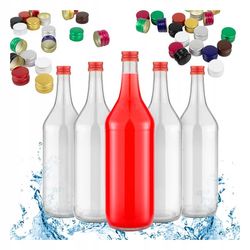25x Monopoly Glasflaskor 1L Flaska för Alkohol Vin Juice