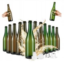 30x Glasflaske til Champagne, Cider, Vin, Øl 750 ml med Plastprop