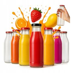 45x KUBUŚ 500ml glasflasker til juice, juice, vand, glasflaske 0,5l