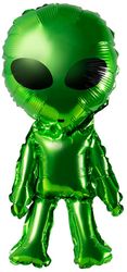 Grøn folieballon UFO Alien Alien Alien Fødselsdag 18x35cm