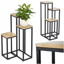 Metal stående blomsterstativ til blomster og planter, 3-etagers hylde, loft 68