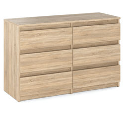 kommode sonoma eg med 6 skuffer 100 cm tv-skab møbler til stuen sideboard