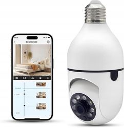 Trådløst 360° WIFI roterende skruekamera til pærer