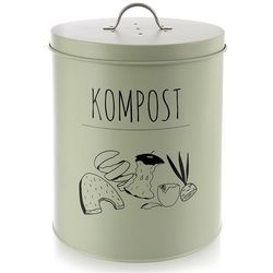 Køkkenkompostbeholder med kulfilter metal grøn grønlig 8 l