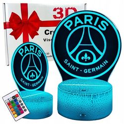 Skrivebordsnatlampe til børn Paris Saint Germain PSG 16 LED 3D + Fjernbetjening