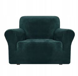 Betræk til stol sofa 1-persons elastisk velour TESS grøn