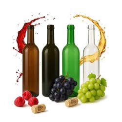 40 stk. vinflasker 0,75 l med kork, 3 farver