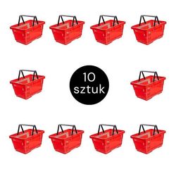 Handla shoppingkorg H-22 cm L-30 cm G-43 cm 22L röd 10-pack