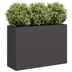 vidaXL urtepotte sort 120x40x80 cm koldvalset stål