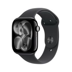 Smartwatch APPLE Watch Series 11 GPS, klocka 46mm i aluminium i onyxfärg, sportband i svart - storlek S/M MEUW4MP/A