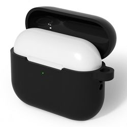 Apple AirPods Pro 3 Silikonfodral i Silikon med Karbinhake - Svart