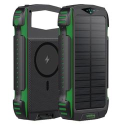 4smarts UltiMag Powerbank med solceller, 20000mAh - Grøn