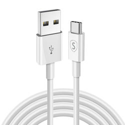 SiGN USB-C -kaapeli nopeaan lataukseen 2.4A, 2m - Valkoinen
