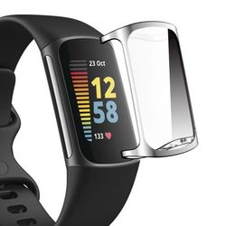 ENKAY HAT PRINCE Fitbit Charge 5/6 Urkasse med Skærmbeskytter - Sølv