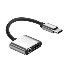 Adapter USB-C - 3,5 mm - USB-C Opladning & lytning - Sølv