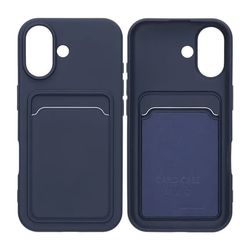 Silikone mobilcover med kortholder til iPhone 17 - Blå