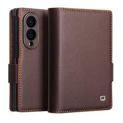 QIALINO Samsung Galaxy Z Fold8 Pungcover i Ægte Læder - Brun