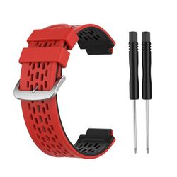 Garmin Approach S2 / S4 Tofarvet Silikone Urrem - Rød / Sort
