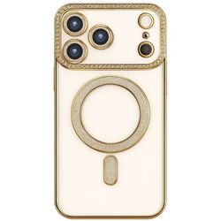 Diamond bling MagSafe deksel til Apple iPhone 18 Pro Max - Gold