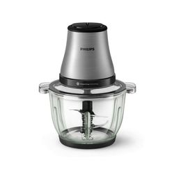 Philips Mini hackare skål glas 2l 500w silver - HR1503/00