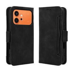 Lommebok-etui i moderne skinn-design Honor 600 / Honor 600 Pro - Svart