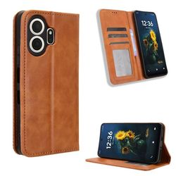 Skinn-etui i lommebok-stil for TCL NxtPaper 70 Pro - Brun