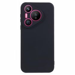 Mikrofiberfôret deksel i mykt gummi for Huawei Pura 80 Pro - Svart