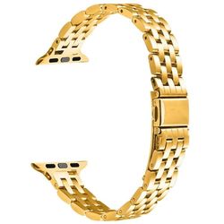 Rustfritt stål armbånd Apple Watch Series 10 9 8 7 SE 6 5 4 3 2 1 42 mm 41 mm 40 mm 38 mm Slingshot Clasp Wrist Strap - Gull