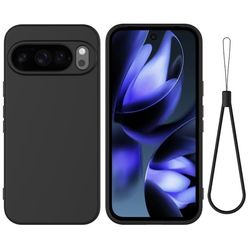 Matt flytende silikondeksel for Google Pixel 10 Pro - Svart