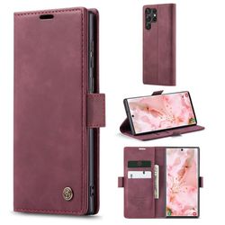 CaseMe Samsung Galaxy S23 Ultra Vintage Fodral - Vinröd
