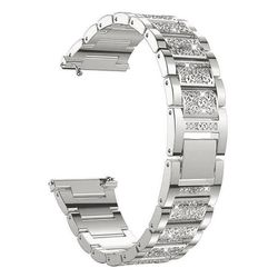 18mm Universal 3-perle rhinestone dekor urrem - Sølv
