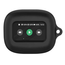For JBL Live Beam 3 Silikondeksel Bluetooth-øretelefonbeskyttelseshylse med anti-tapt spenne - Svart