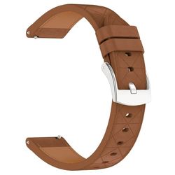 20 mm klokkerem Garmin vivoactive 5 / Venu 2 Plus / Samsung Galaxy Watch7 Ekte okseskinnsrem med sølvspenne - Brun