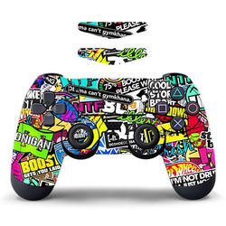 DATA FROG Sony PS4 / PS4 Slim Game Controller Decal Aftageligt PVC-klistermærke - Graffiti