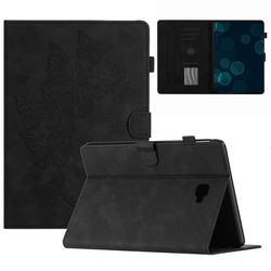 Samsung Galaxy Tab A 10.1 (2016) T580 T585 Kortholder nettbrettveske i lær med påtrykk - Svart